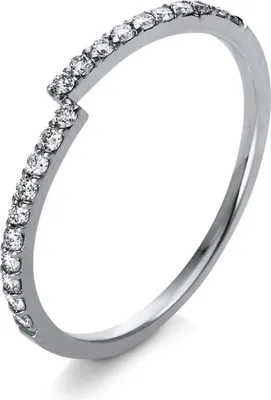 Produktbild von Ring aus 750 Gold Weißgold 20 Brillanten 0,19ct TW-SI B:2,5mm Innenumfang 54mm  Ø17.2mm