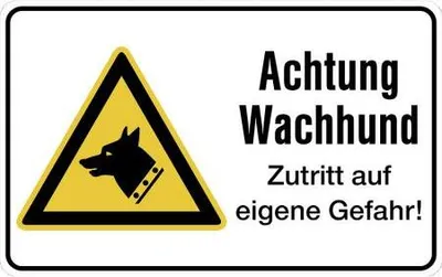 Produktbild von Warnschild - ACHTUNG WACHHUND - Gr. ca. 40 x 25 cm - 320293/2
