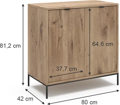Zdjęcie produktu dla Komoda z szufladami  Vicco Eliza Viking Oak 42 x 81.2 cm z 2 drzwiami, Model 49497