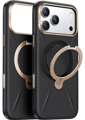 Productafbeelding van Telefoonschaal voor iPhone 18 Pro Max / 17 Pro Max, merk Torras, model Ostand Q3, materiaal VegSkin, kleur zwart