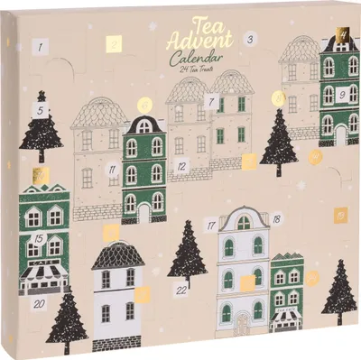 Produktbild von Čajový adventný kalendár 2025 malý - 23 x 21 cm - vianočný adventný kalendár s ochutnávkou