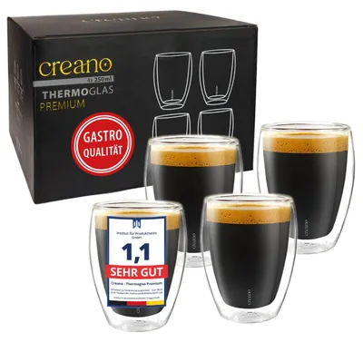 Produktbild von Creano doppelwandige Premium Gläser in Gastro Qualität, 4er-Set, 250ml