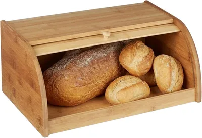 Productafbeelding van Brooddoos bamboe - 16,5 x 40 x 27,5 cm - Rolluik - Behoud van aroma - Brood en gebak - Natuur