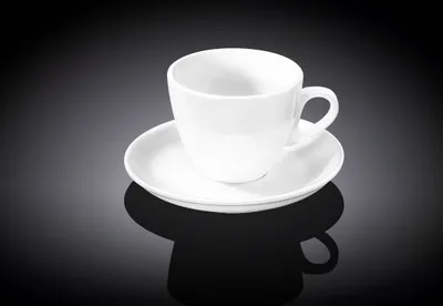Zdjęcie produktu dla Filiżanka do espresso Wilmax z spodkiem, 75 ml, biała porcelana, WL-993173/AB