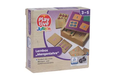 Produktbild von Playtive Lernbox Holz Lernen Kinder Vorschule Mengenlehre Zahlen Lernen Bilder