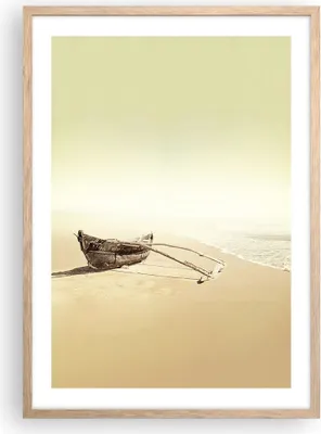 Produktbild von Gerahmtes Poster - Rahmen in heller Eiche - £ódŸ Wrack Meer - 50x70 cm - Wand Bild - Wanddeko - Wandbilder - Kunstposter - Wandposter - Bilderrahmen - Bilder - Kunstdruck - P2NPA50x70-5123