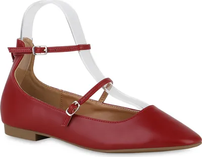 Produktbild von VAN HILL Damen Riemchenballerinas Ballerinas Klassische Eckige Schuhe 841159, Farbe: Burgund, Größe: 40