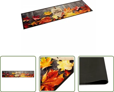 Produktbild von The Living Store Küchenteppich Waschbar Herbst 60x300 cm Samt