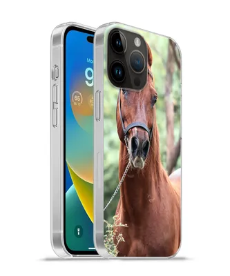 Produktbild von MuchoWow® Handyhülle Schutzhülle Hülle für Apple iPhone 14 Pro Max Pferd - Wald - Halfter Silikon Softcase Handy Hülle - Hardcover