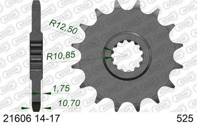 Produktbild von AFAM Kettenritzel 21606-17 Vorne für YAMAHA MOTORCYCLES TDM Stahl
