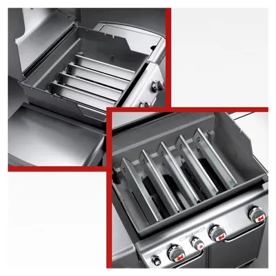 Produktbild von Edelstahl Aromaschienen für Gasgrill, Zubehör für Weber Spirit II 310 Serie (mit vorderen Brennerknöpfen) - 5 Stück