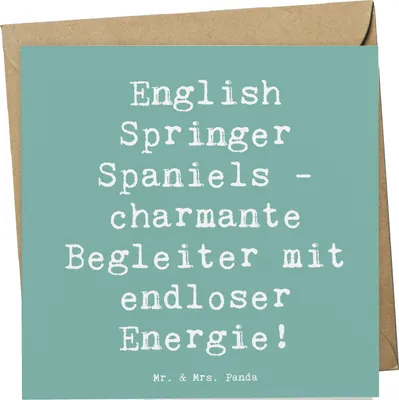 Produktbild von Mr. & Mrs. Panda Glückwunschkarte Spruch English Springer Spaniel Charme - Meeresbrise - Geschenk, anlasskarte, doppelkarte, treue Hunde, Hunderassen, faltkarte