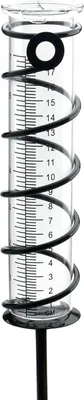 Produktbild von Regenmesser aus Glas für den Außenbereich, Regenmesser aus Glas mit Metallstab, Regenmessrohr, Garten-Regenmesser aus Glas mit transparenter Skala