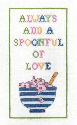 Obrázek produktu pro Heritage cross stitch set Aida "Spoon full of love (A)", počítaný vzor, KSSL1648-A, 11x20,5cm