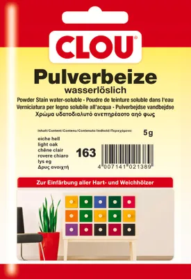 Obrázek produktu pro Clou práškové mořidlo, rozpustné ve vodě 163 světlý dub (5g)