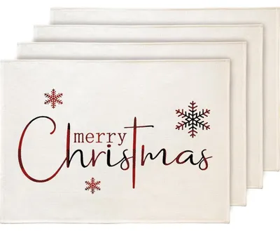 Productafbeelding van Kerstservetten, set van 4, rood, afwasbaar, 30x45 cm