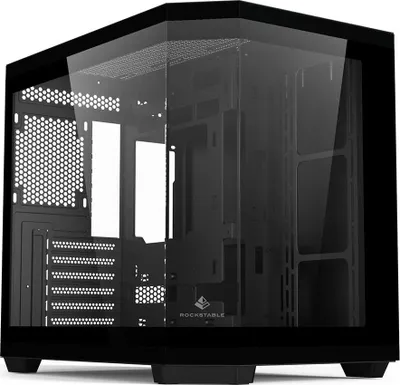 Produktbild von Rockstable RS-PCC1, Midi Tower, PC, Schwarz, ATX, ITX, micro ATX, Stahl, Gehärtetes Glas, Gaming
