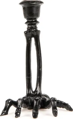 Obrázek produktu pro Svícen na kostlivce Halloween dekorace černý 16 cm - jedna velikost pro všechny