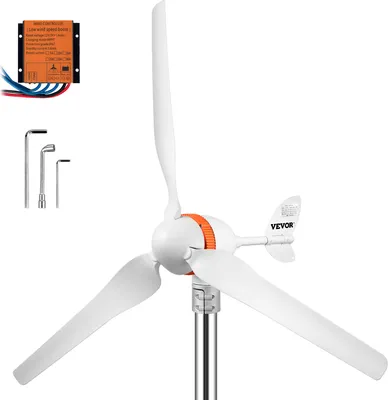 Produktbild von VEVOR Windturbinengenerator 400 W Windgenerator, 12 V Elektrisch MPPT Controller, 13 m / s Windkraftanlage mit 3 Blatt Laderegler Windkraftgenerator, Windkraftturbinengenerator für Stromergänzung