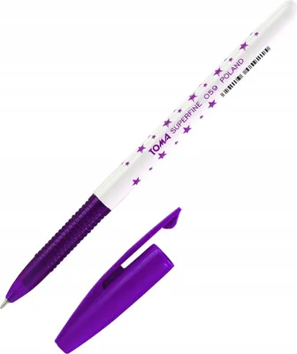 Image de Stylo à bille violet en forme d'étoile avec capuchon 0,5 mm