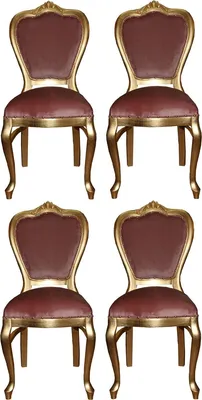 Produktbild von Casa Padrino Luxus Barock Esszimmer Set Rosa / Gold 45 x 46 x H. 99 cm - 4 handgefertigte Esszimmerstühle - Barock Esszimmermöbel