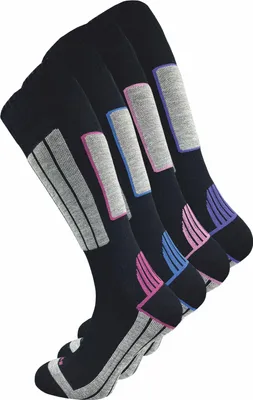 Produktbild von Gawilo  Skisocken mit Polsterung Damen (4 Paar), Schwarz Muster / 35 - 38