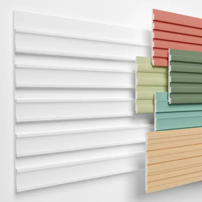 Produktbild von HEXIMO Lamellenwand (Musterstück) aus XPS - Lamellen Wandpaneele Lamellenverkleidung Akustikpaneele weiß (15cm, HLM-6-01 weiß) Wandverkleidung DIY