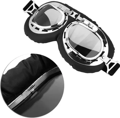 Produktbild von Motorrad- und Fahrradbrille, winddicht, UV-Schutz, Outdoor-Ski-Schutzbrille, klare Gläser