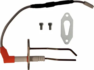 A product shot of a single ignition electrode and associated hardware against a white background.
