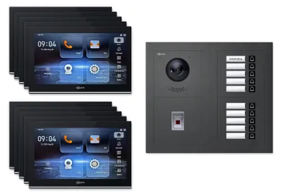 Produktbild von Goliath Premium IP GL-IPH1030A.2 Video-Türsprechanlage, 10 Familien, 10× 10 Zoll Schwarz, Anthrazit, Unterputz