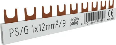 Produktbild von 1P Phasenschiene Gabel 9-polig 12mm2 PS/G Schiene Sammelschiene 80A DV 2893