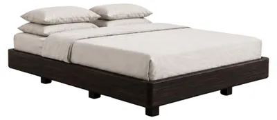 Produktbild von Schwebebett aus massivem Buchenholz Visby LENA FLAT ohne Nachttische, 160x200 cm, Farbe Palisander
