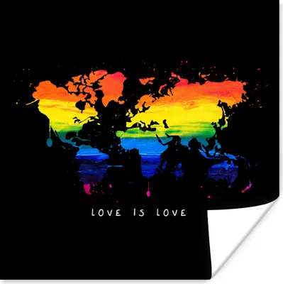 Produktbild von MuchoWow® Poster Weltkarte - Stolz - Liebe 100x100 cm - Babyzimmer
