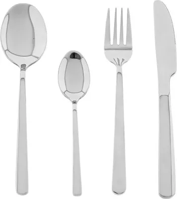Image de set de 24 couverts en acier inoxydable 18/10 de haute qualité - élégance intemporelle en argent