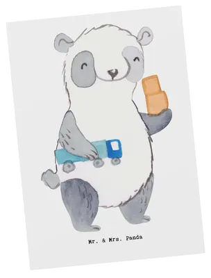 Produktbild von Mr. & Mrs. Panda Grußkarte Speditionskaufmann Herz - Weiß - Geschenk, Ansichtskarte, bildkarte, Postkarten, Postkarte, Kunstkarten