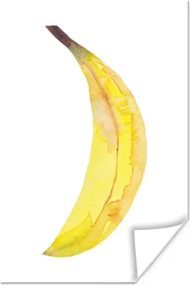 Produktbild von MuchoWow® Poster Banane - Obst - Aquarell 60x90 cm - Wanddekoration