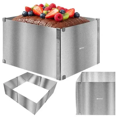 Produktbild von Verstellbare Edelstahl-Kuchenform 20-38 x 24-45 cm