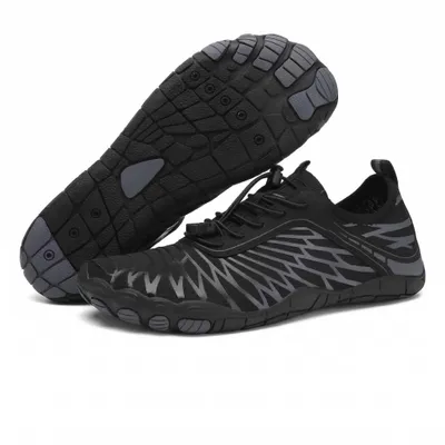 Produktbild von Rutschfeste Uni Barfußschuhe für Damen und Herren, Atmungsaktive Orthopädische Barfußschuhe - BAREON PRO Schwarz 39