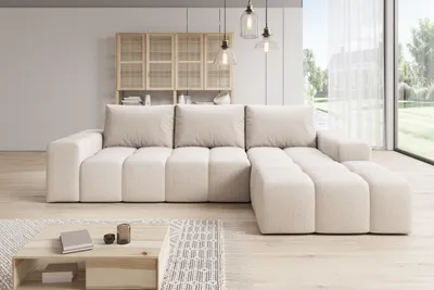 Produktbild von Moebelfest Lusso Ecksofa L-Form Rechtsseitig Creme Teddy-Bouclé