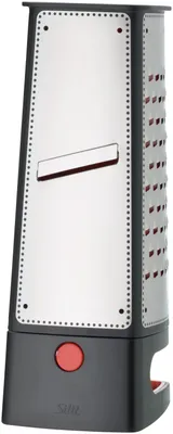 Produktbild von Silit 21.4130.2759, Box Reibe, Schwarz, Rot, Edelstahl, Kunststoff, Edelstahl, 18/10 Cr.Ni. Stainless Steel, 110 mm, 110 mm