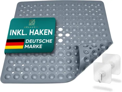 Produktbild von Rutschfeste Duschmatte 53 x 53 cm, Dunkelgrau, BPA-frei, Schimmelresistent, Maschinenwaschbar