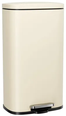 Produktbild von Rechteckiger Abfalleimer - Mülleimer - 30 l - Edelstahl - Soft-Close-Fußpedal - Beige