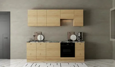 Produktbild von Küchenzeile – Küchenblock – Einbauküche – Singleküche – 240 cm VELORA – KU-S44 – Artisan Eiche – Ohne Arbeitsplatte & Elektrogeräte