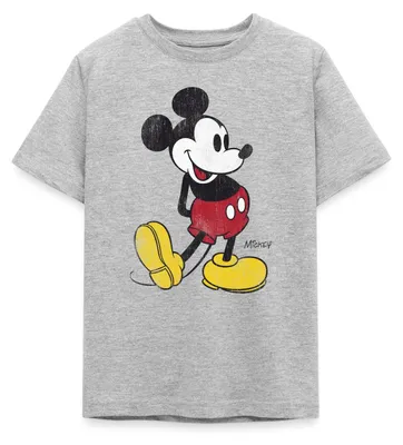 Produktbild von Mickey & Minnie Klassisch Teenager T-Shirt, 134/146 (9-11 Jahre), Grau meliert