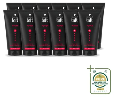 Produktbild von 12 x Taft Power 5 Styling Gel - Starker Halt - 150 ml - Vorratspackung - 12 Stücke