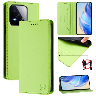 Produktbild von Lederhülle für Xiaomi 17 Max Hülle Flip Brieftasche Kartenfächern Ständer Schutzhülle Grün