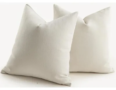 Produktbild von 2er Set Kissenbezüge 50x50 cm Cremeweiß Chenille weich Zierkissenbezug Dekokissen Kissenhülle