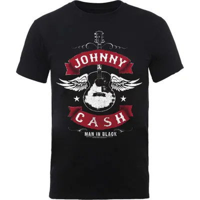 Obrázek produktu pro Johnny Cash - Uni tričko s kytarou - černé