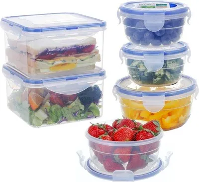 Produktbild von Kleine Plastikdosen mit Deckel, 6-teilig, für Küche und Tiefkühl