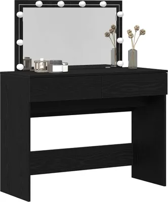 Produktbild von Schminktisch mit Spiegel Schwarz Eichen-Optik 100 x 40 x 120 cm